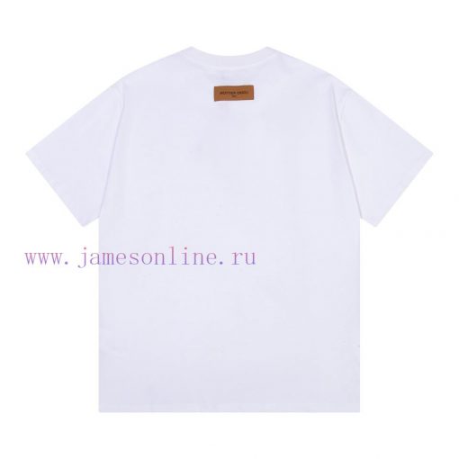 Louis Vuitton LV 2025ss New Hand-painted Splashed Ink Couple Casual Short Sleeved T-shirtThe Mo 7ahh8e91 - Image 3