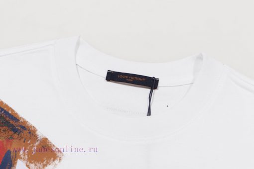 Louis Vuitton LV 2025ss New Hand-painted Splashed Ink Couple Casual Short Sleeved T-shirtThe Mo 7ahh8e91 - Image 4
