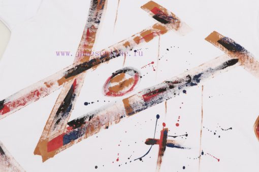 Louis Vuitton LV 2025ss New Hand-painted Splashed Ink Couple Casual Short Sleeved T-shirtThe Mo 7ahh8e91 - Image 6