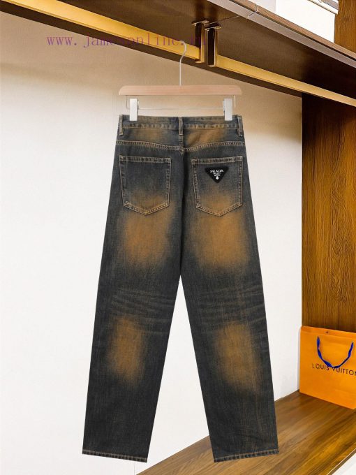 217 Prad Prada 2025 Early Spring Synchronized New Product Ribbon Jeans Heavy Duty Washed Jeans zi8o0ykr - Image 3