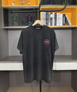 Chrome Hearts 2025 Spring/Summer New Cross Tie Cloth Wash Spray Horse Run Short Sleeve T-shirt 5bvfsly4
