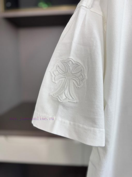Chrome Hearts 2025 Spring/Summer New Horseshoe Cross Patch Rusty Water Washed Short Sleeve T-sh yrd1jp1o - Image 6