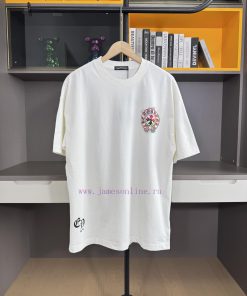 Chrome Hearts 2025 Spring/Summer New Horseshoe Cross Printed Short Sleeved T-shirt With 26 Coun pv5s1dtc