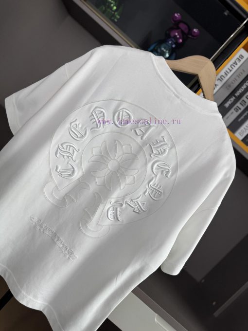 2025 CHROME HEARTS Double Sided Fabric Short Sleeved Runway Style With 280g Laser Burned Flower od73e35i - Image 7