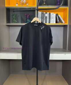 Chrome Hearts 2025 Spring/Summer New Three Pin Piercing Short Sleeve T-shirt Made Of 26 Thread a6s1p553