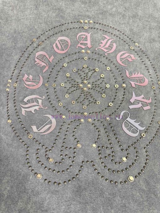 Chrome Hearts 2025 Spring/summer New Horseshoe Cross Diamond Nail Washed Short Sleeved T-shirt k8gdkibu - Image 10