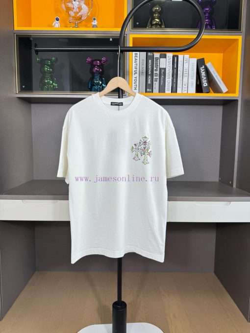 Chrome Hearts 2025 Spring/Summer New Horseshoe Cross Printed Short Sleeve T-shirt Made Of 26 Co vdp4wsnv - Image 2