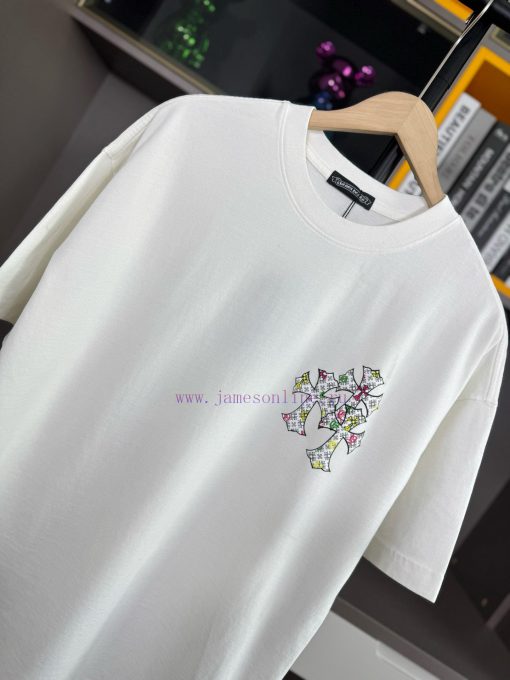 Chrome Hearts 2025 Spring/Summer New Horseshoe Cross Printed Short Sleeve T-shirt Made Of 26 Co vdp4wsnv - Image 3