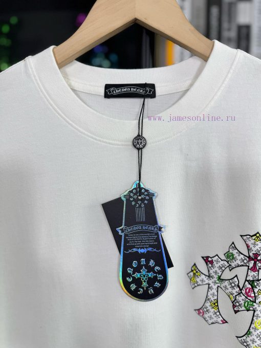 Chrome Hearts 2025 Spring/Summer New Horseshoe Cross Printed Short Sleeve T-shirt Made Of 26 Co vdp4wsnv - Image 5