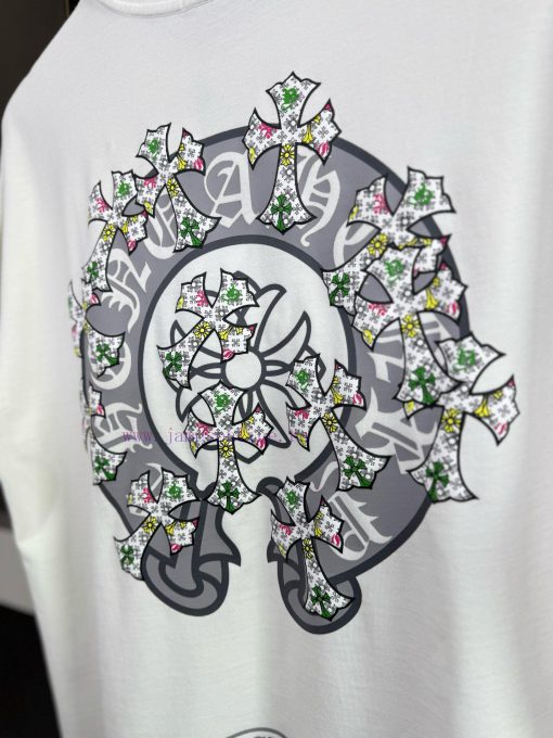 Chrome Hearts 2025 Spring/Summer New Horseshoe Cross Printed Short Sleeve T-shirt Made Of 26 Co vdp4wsnv - Image 8