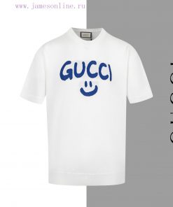 Style Number Z19Gucci Smiley Face Letter Round Neck Knitted Short Sleeved ShirtGUCCI Official W xtbg6lib