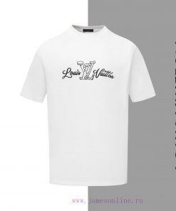 Style Number Z21LV Letter Logo Embroidered Round Neck Short Sleeved ShirtLOUISHUITTON Official vr1qlo1u