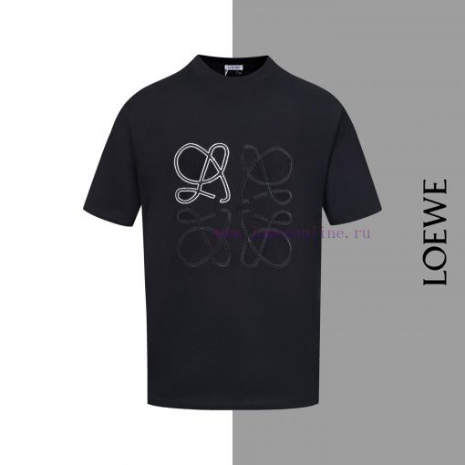 Style Number Z32Luoyiwei Logo Three-dimensional Embroidery Round Neck Short Sleeved ShirtLOEWE xfa9u0vk - Image 2