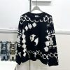 Style Number R047Celin Black And White Contrasting Pattern Panda Jacquard Knot Decoration Knitt igebw45w