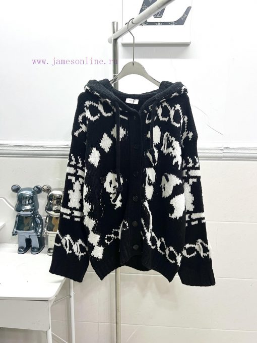 Style Number R046Celin Black And White Contrasting Pattern Panda Jacquard Knot Decoration Knitt o7w9hst3 - Image 2
