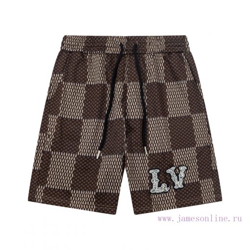 ️   Louis Vuitton/Louis Vuitton Old Pattern Jacquard Checkerboard Shorts2025SS New Knitted Shor 3gdmhf7d - Image 2