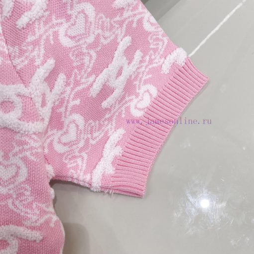 Chanel 25ss Chanel Style Spring New Full Print Jacquard Knitted Round Neck Short Sleeved T-shir 0gdzhf5a - Image 8