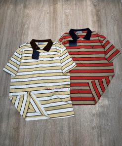 M169 PRADA Prada 25ss New Polo Striped Embroidered Short Sleeved T-shirt In Stock Focus On Qual jtcnd7gn