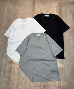 M192 Miumiu Synchronous Solid Color Patch Embroidered Round Neck Short Sleeved T-shirt In Stock epo7yn6h
