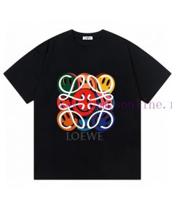Loewe/LoeweSlogan Logo Letter Printed Round Neck Short Sleeved T-shirtVersatile And Trendy Unis rbb5mlzu