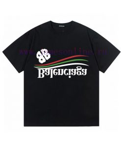 Balenciaga/BalenciagaCola Wave Letter Printed Versatile Trendy Short Sleeve T-shirt For Men And ys5lh0gp