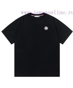 Moncler/mouth MaskChest Badge Pattern Round Neck Loose Short Sleeved T-shirtVersatile And Trend bf9s29q7