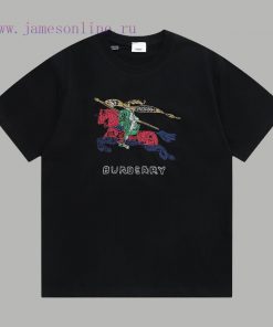 Top Differentiated CurrencyStyle Burberry BUR Color War Horse Embroidery Craft Short SleeveColo w275ehun