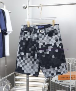 Louis Lv 25ss Early Spring New Jacquard Plaid Denim ShortsLight Luxury Fashion Is A Must-have I 95x3oe97