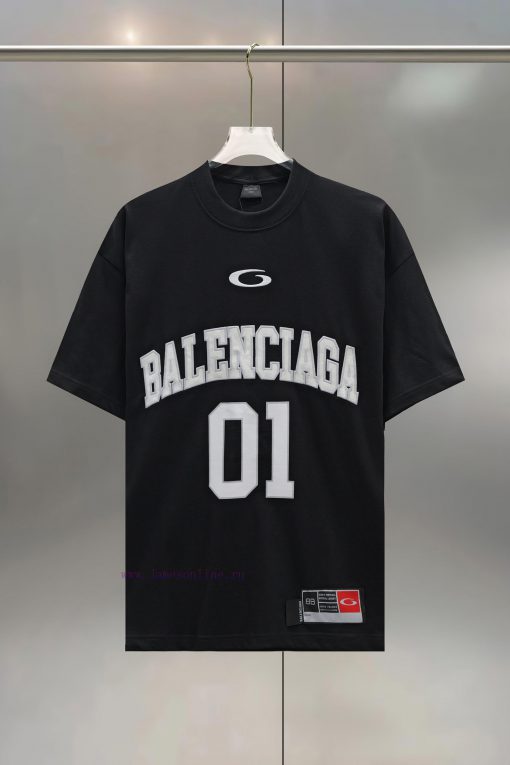 BALENC $AGA Paris 01 Blue Ball Embroidered Printed CottonRound Neck T-shirtUnisex Loose FitColo x4oc6xe4 - Image 2