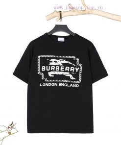 Burberry Round Neck Knitted Classic Jacquard Craft Sweater Short Sleeved T-shirt With Full Weig jea7qic3