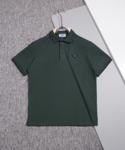 PRADA PRADAChest Triangle Letter Polo ShirtOriginal Fabric Official Same StyleCustomized Same C d58si4ff