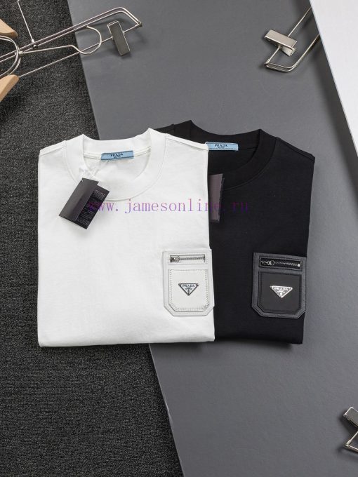 PRADA Micro Wide Edition S-Xl25ss New Product Chest Patchwork Leather Zipper Pocket Triangle Lo 284hho22 - Image 3