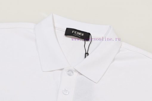 Fendi's New Summer T-shirt With A Collar And Short Sleeved Polo Shirt. The Custom Fabric Is Bre 890fjd9c - Image 6