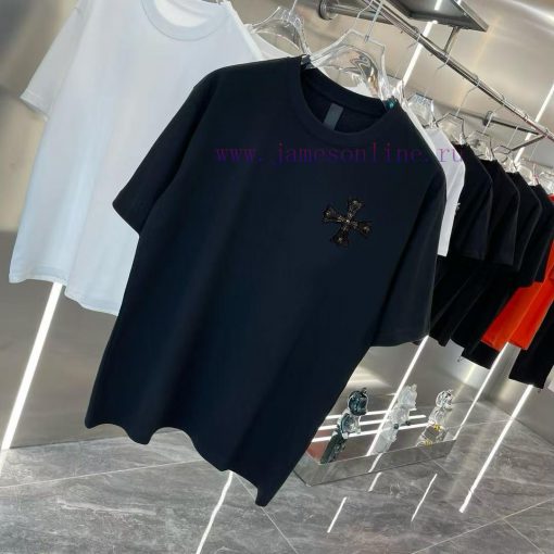 Chrome Hearts2025 Early Spring New Short Sleeved Chest Handmade Custom LogoHandmade Gold Thread idnsbeb9 - Image 3