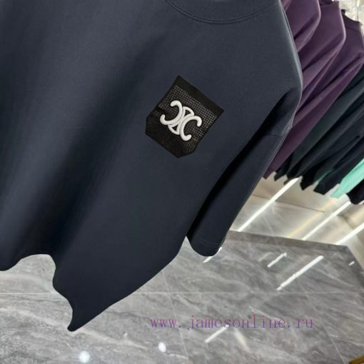 Celine2025 Early Spring New Short Sleeved Chest Handmade Custom LogoHandmade Gold Thread Hem Wi kwcibavr - Image 7