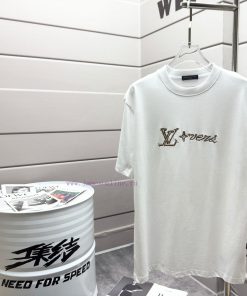 Loui Louis LV*2025 Spring/Summer New Short Sleeved T-shirtHeavy Duty Pure Cotton Letter Logo Em z9bpres8