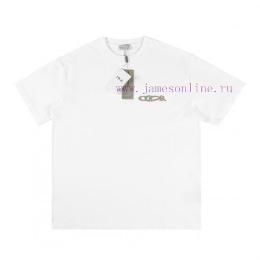 DIOR Logo Embroidered Short Sleeved ShirtThe Fabric Specification Is Made Of Genuine 300g 100% eofp8ri1 - Image 2