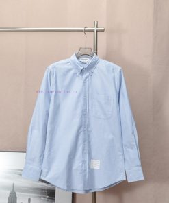 THOM BROWNE Oxford Solid Color Back Collar Logo Long Sleeved ShirtNew THOM BROWNE Tom Brown TB mdjogxvf