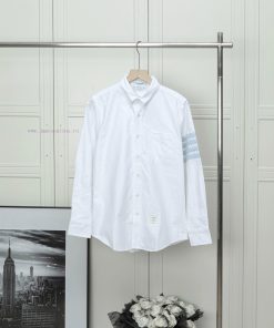 THOM BROWNE Four Bar Blue Striped ShirtThe Classic Oxford Spun Fabric For Shipment Has A Comfor 05lt56yf