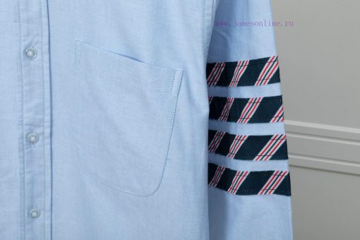 THOM BROWNE Four Bar Twill Long Sleeved ShirtMulti Colored Four Bar Blue White Red And Gray Wit hrfs0ps0 - Image 9