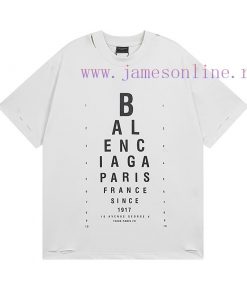Top TierDetail Drawing Of 3209 Bulk GoodsParis 25SS Letter Vision Chart Printed Distressed Shor f3l9pr6f