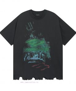 Top TierDetail Drawing Of 3229 Bulk GoodsParis 25SS Graffiti Destruction Making Old Short Sleev 37mm0l4p