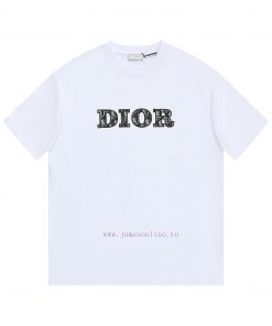 DIOR DiorPrinted Letter Short Sleeved T-shirt ®*Customized 280g All Cotton Fabric Soft And Skin uzo059gt