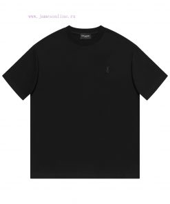 ️Saint Laurent/Saint Laurent 25ss YSL Logo Embroidered Short Sleeved ShirtCustomized Obsidian D cr4f7q9z