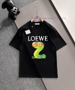 LOEWE/LOEWE 25ss Summer New Round Neck Short Sleeve T-shirt 270g Heavy Duty High End Pure Cotto 0ftb027x