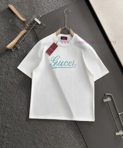 GUCCI/Gucci 25ss Summer New Round Neck Short Sleeved T-shirt Made Of 270g Heavy-duty High-end P 5ajm40ao
