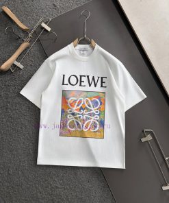 LOEWE/LOEWE 25ss Summer New Round Neck Short Sleeve T-shirt 270g Heavy Duty High End Pure Cotto tug1cq7t