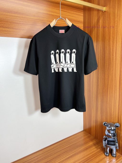 Kenzo 2025 Trendy Couple's Style Classic Logo Printed Round Neck T-shirt Spring And Summer New 1859b997 - Image 2