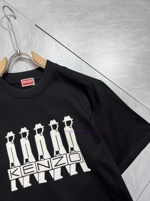 Kenzo 2025 Trendy Couple's Style Classic Logo Printed Round Neck T-shirt Spring And Summer New 1859b997 - Image 3