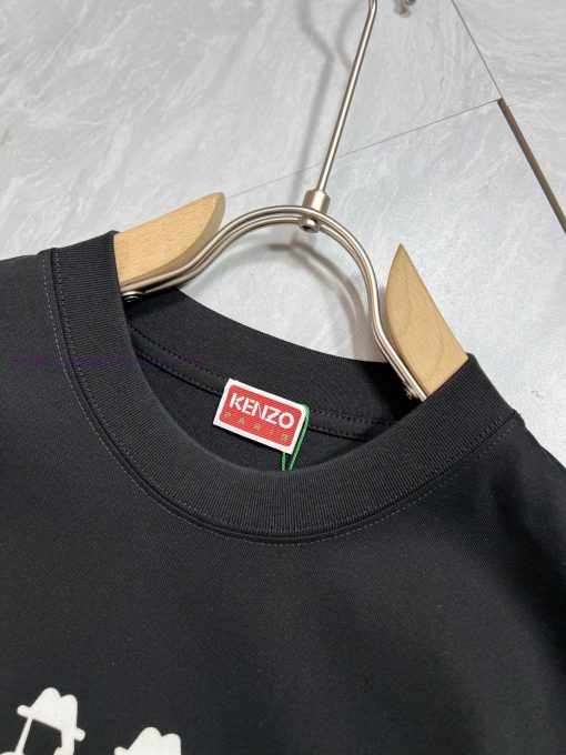 Kenzo 2025 Trendy Couple's Style Classic Logo Printed Round Neck T-shirt Spring And Summer New 1859b997 - Image 4